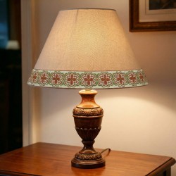 Clover Braid 5cm - Terracotta & Green 