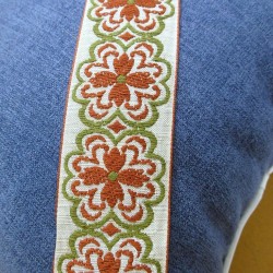 Clover Braid 5cm - Terracotta & Green 