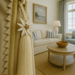 Curtain Tieback with Edelweiss Embellishment