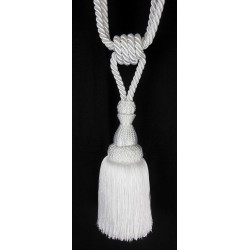 Single Tassel Tieback - White