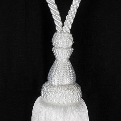 Single Tassel Tieback - White