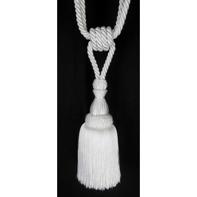 Single Tassel Tieback - White