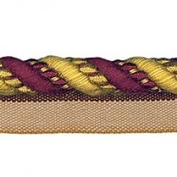 Flanged Cord - Burgundy & Gold