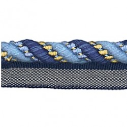 Flanged Cord - Blue & Gold