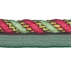 Flanged Cord - Green,Pink & Gold