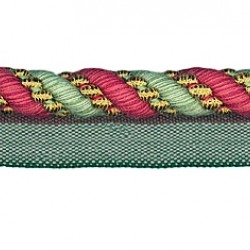 Flanged Cord - Green,Pink & Gold