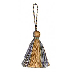 Small Key Tassel - Green, Blue & Gold