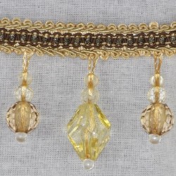 Bohemian Beaded Fringe Cream & Brown