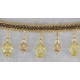 Bohemian Beaded Fringe Cream & Brown