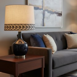 Decorative Braid Trim - Diamond Pattern Ebony & Grey