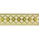 Decorative Braid Trim - Diamond Pattern - Green Gold Tone