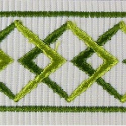 Decorative Braid Trim - Diamond Pattern Green