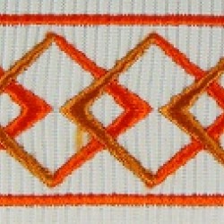 Decorative Braid Trim - Diamond Pattern Orange