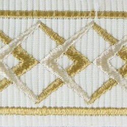 Decorative Braid Trim - Diamond Pattern Oyster/Gold