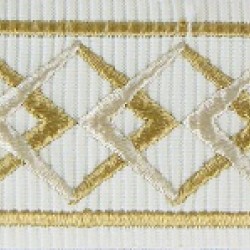 Decorative Braid Trim - Diamond Pattern Oyster/Gold