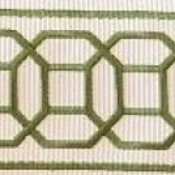 Decorative Border - Octagon Pattern Olive Green