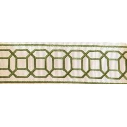 Decorative Border - Octagon Pattern Olive Green