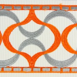 Decorative Border - Lantern Pattern Orange/Grey