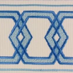 Decorative Border - Geometric Pattern Mid/Light Blue