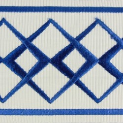 Decorative Border - Diamond Pattern Inky Blue