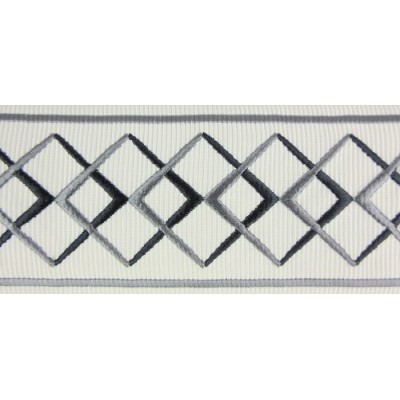 Decorative Border - Diamond Pattern Ebony/Grey