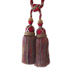 Curtain & Drapery Tassel Tieback - Burgundy, Green, Blue & Gold Mix