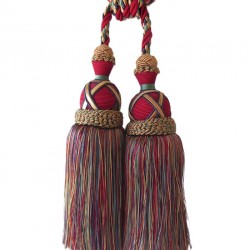 Curtain & Drapery Tassel Tieback - Burgundy, Green, Blue & Gold Mix