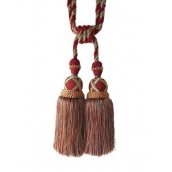 Curtain & Drapery Tassel Tieback - Terracotta, Green & Gold Mix
