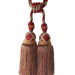 Curtain & Drapery Tassel Tieback - Terracotta, Green & Gold Mix