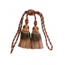 Curtain & Drapery Tassel Tieback - Terracotta, Green & Gold Mix