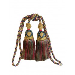 Curtain & Drapery Tassel Tieback - Gold, Pink, Blue & Green Mix 