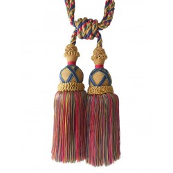 Curtain & Drapery Tassel Tieback - Gold, Pink, Blue & Green Mix 
