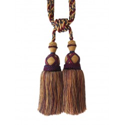 Curtain & Drapery Tassel Tieback - Gold, Burgundy & Navy Blue Mix