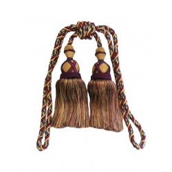 Curtain & Drapery Tassel Tieback - Gold, Burgundy & Navy Blue Mix