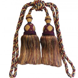 Curtain & Drapery Tassel Tieback - Gold, Burgundy & Navy Blue Mix