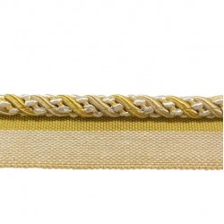 5mm Lip Cord Trim - Gold & Cream