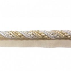 10mm Lip Cord Trim - White Dove