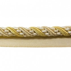 10mm Lip Cord Trim - Gold & Cream