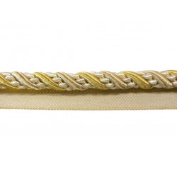 10mm Lip Cord Trim - Gold & Cream