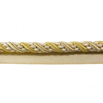 10mm Lip Cord Trim - Gold & Cream