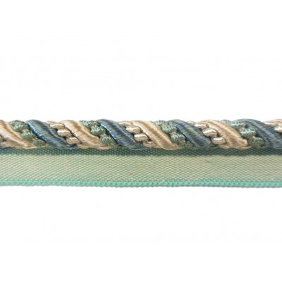 10mm Lip Cord Trim - Teal & Oyster