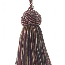 Decorative Tassel - Cherry, Taupe & Forest Green
