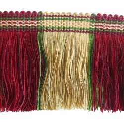 Ruche Fringe - Cherry Taupe & Forest Green