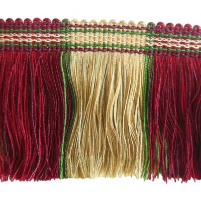 Ruche Fringe - Cherry Taupe & Forest Green