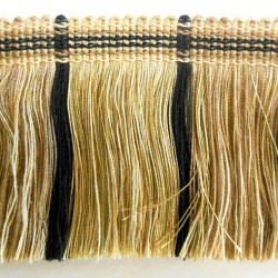 Ruche Fringe - Black & Taupe