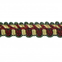 Gimp Braid - Cherry Taupe & Forest Green