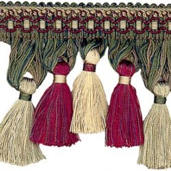 Tassel Fringe - Cherry Taupe Forest