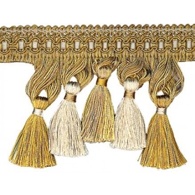 Tassel Fringe - Gold & Cream