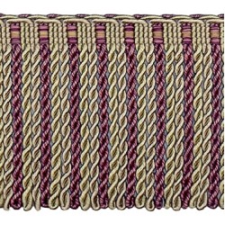 Bullion Fringe - Aubergine & Avocado