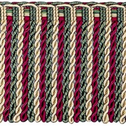 Bullion Fringe - Cherry Taupe & Forest Green